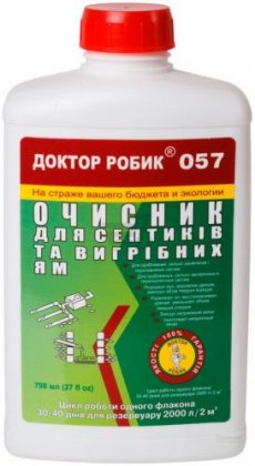 Біодеструктор для септиків та вигрібних ям, 0.798 л, Доктор Робік 57