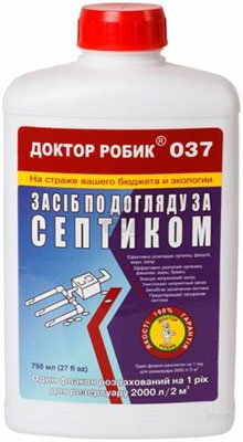 Биодеструктор для септиков,  0.798 л, Доктор Робик 37