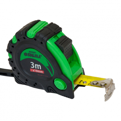 Рулетка TM Sigma магнитная фиксатор + тормоз 3м*19мм, 3823031-9277