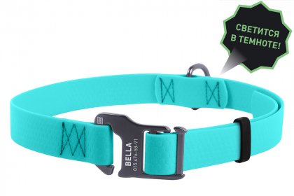 2718 Нашійнік WAUDOG Waterproof, світиться в темряві, пряжка гачок (ширина 25 мм, довжина 35-70 см)