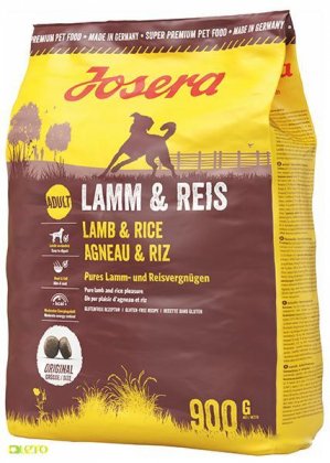 Корм для собак Йозера Ягненек Рис 900 г.