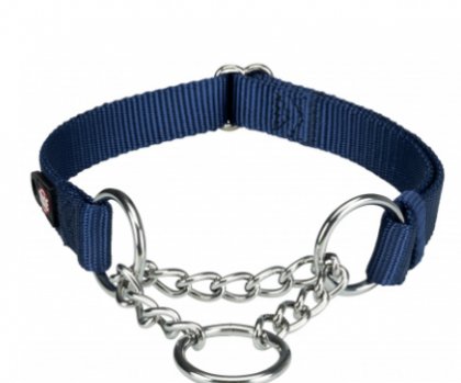 Нашийник Premium з металевої ланцюжком ML 35-50 см / 20 мм індиго