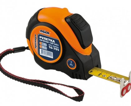 Рулетка Міол магніт. self lock обрезинен. з друхстор. стрічкою 3м PREMIUM 1/12/1