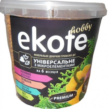 Комплексне мінеральне універсальне добриво Premium, 6м, 1кг, Ekote