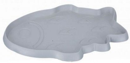 24574 Килимок під миски Рибка, гума, 35 * 22 см, сірий