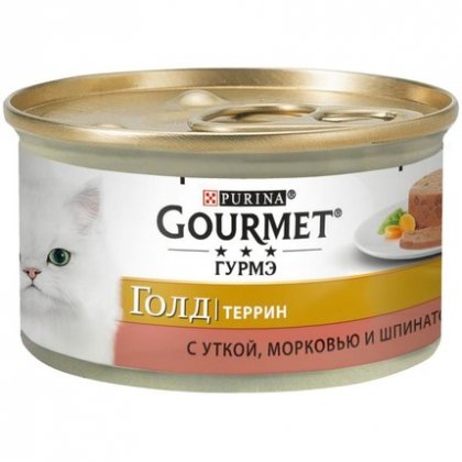 Гурме Голд утка, морковь, шпинат 85 г 728778