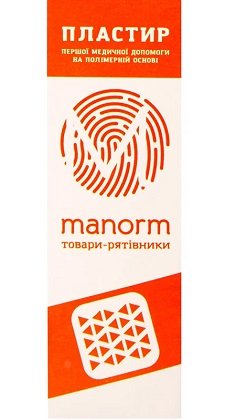Пластир першої медичної допомоги манорм, на полімерній основі, 19х72мм, 10шт