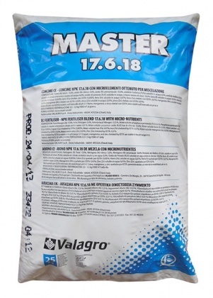 Комплексное минеральное удобрение Master (Мастер), 25кг, NPK 17.6.18, Valagro (Валагро)