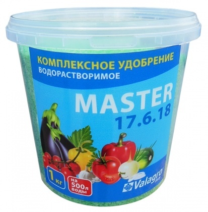 Комплексное минеральное удобрение Master (Мастер), 1кг, NPK 17.6.18, Valagro