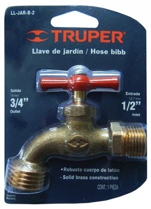 Кран садовий, латунь 1/2, Truper, LL-JAR-B-2