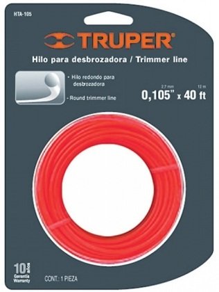 Струна для триммера круглая, 2.7мм, 12м, Truper, НТА-105