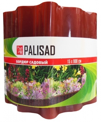 Бордюр садовий (коричневий), 15см х 9м, Palisad, 64484