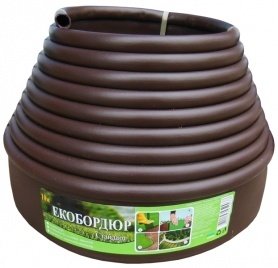Бордюрна стрічка Экобордюр стандарт (коричнева), 11см х 10м 1