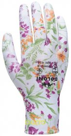 Рукавички для садових робот з поліуретановим покриттям, білі, Doloni, 4560