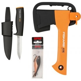Сокира туристична X5 + ніж + блешня/воблер Rapala, Fiskars, 129044 1