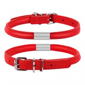 34733 Нашійнік CoLLaR GLAMOUR круглий з адресніком (діаметр 6мм, довжина 17-20 см) червоний