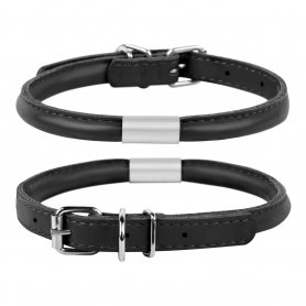 34791 Нашійнік CoLLaR GLAMOUR круглий з адресніком (діаметр 13мм, довжина 53-61 см) чорний
