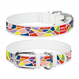 366015 Нашийник WAUDOG з малюнком Вітраж (ширина 12 мм, довжина 19-25 см) білий 1
