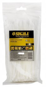 Хомут нейлоновый, белый, 3,6х250мм, 100шт, TM Sigma 1